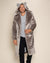 Silver Leopard Classic Luxe Faux Fur Wrap Calf Coat | Men's