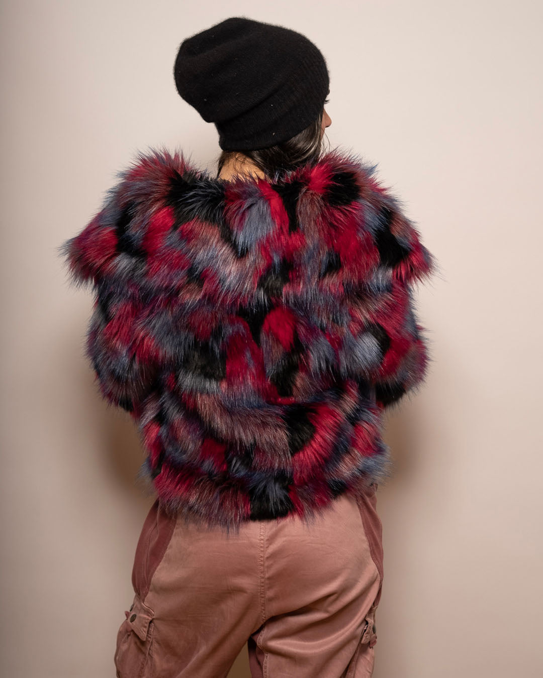 Crimson Kitty Collared Collector Edition Faux Fur Waist Jacket | Women's