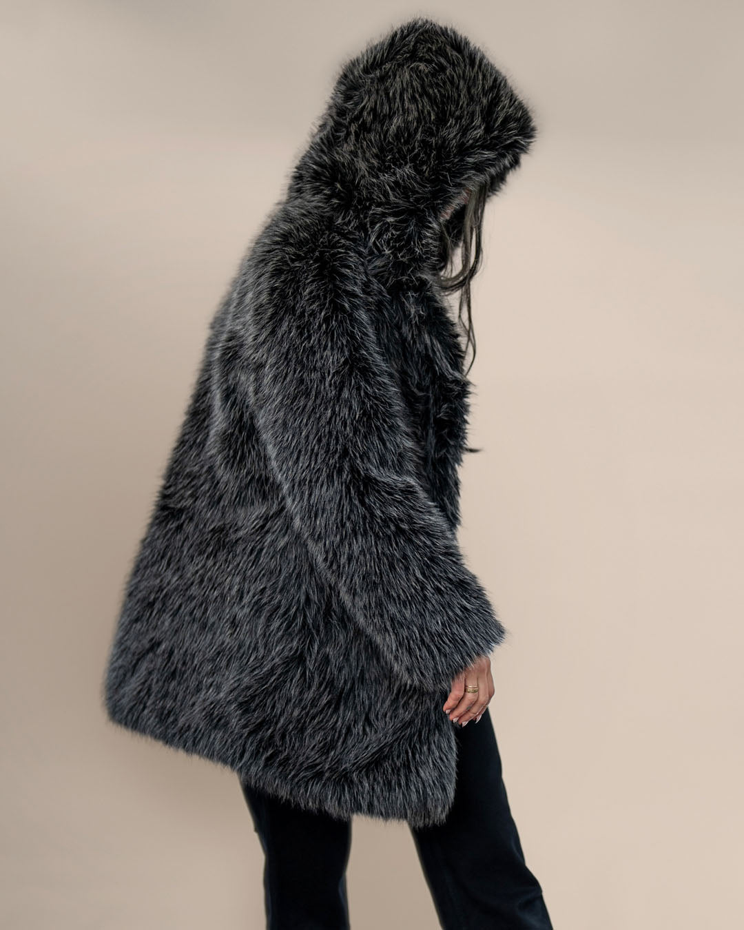 Mackenzie River Wolf Hooded Collector Edition Faux Fur Coat | Women&#39;s