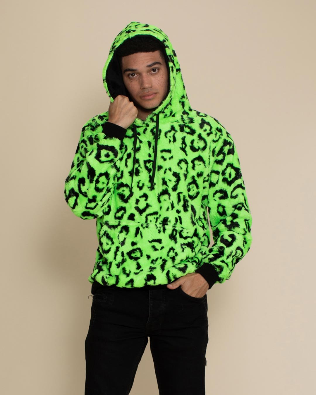 Fur Hoodie - Green, Neon for Men - SpiritHoods Fur Hoodie - Green, Neon for Men - SpiritHoods