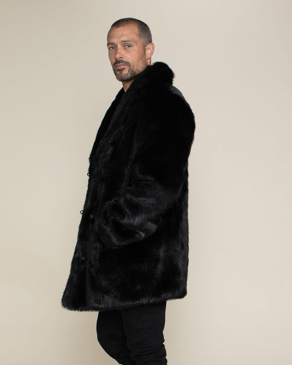 Men's Faux Fur Coat Black Panther