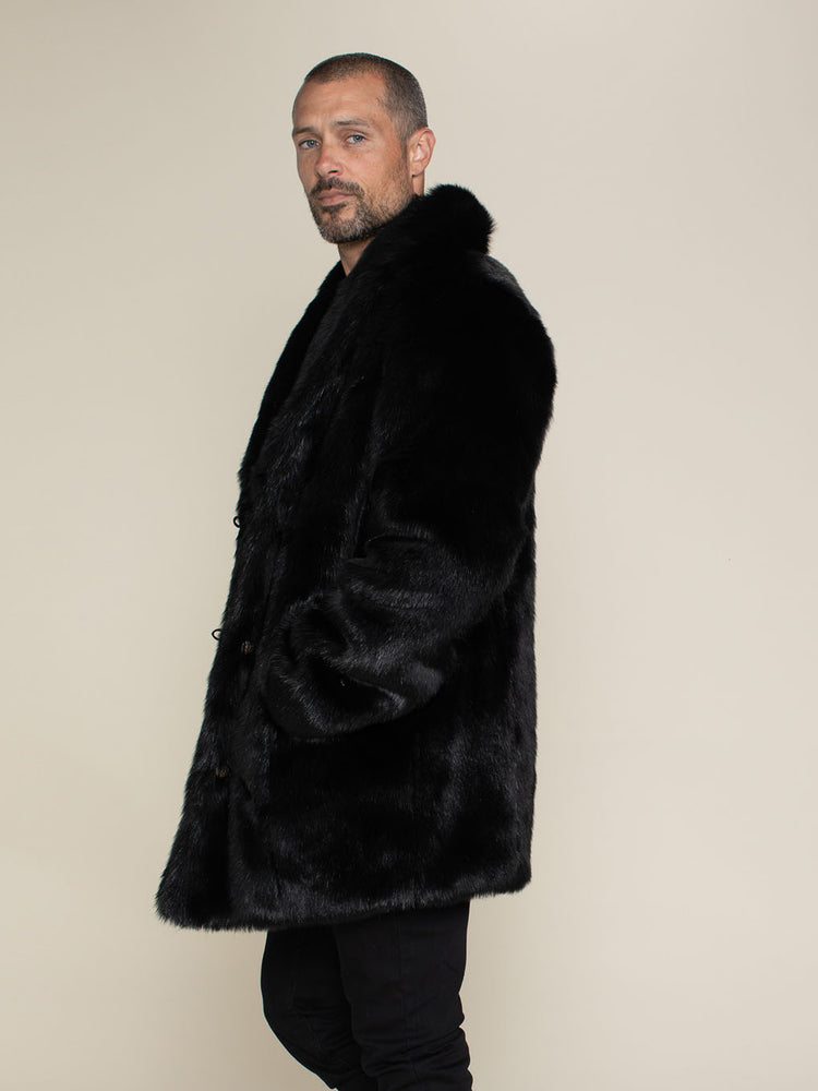 Black Panther Men's Black Faux Fur Coat | SpiritHoods