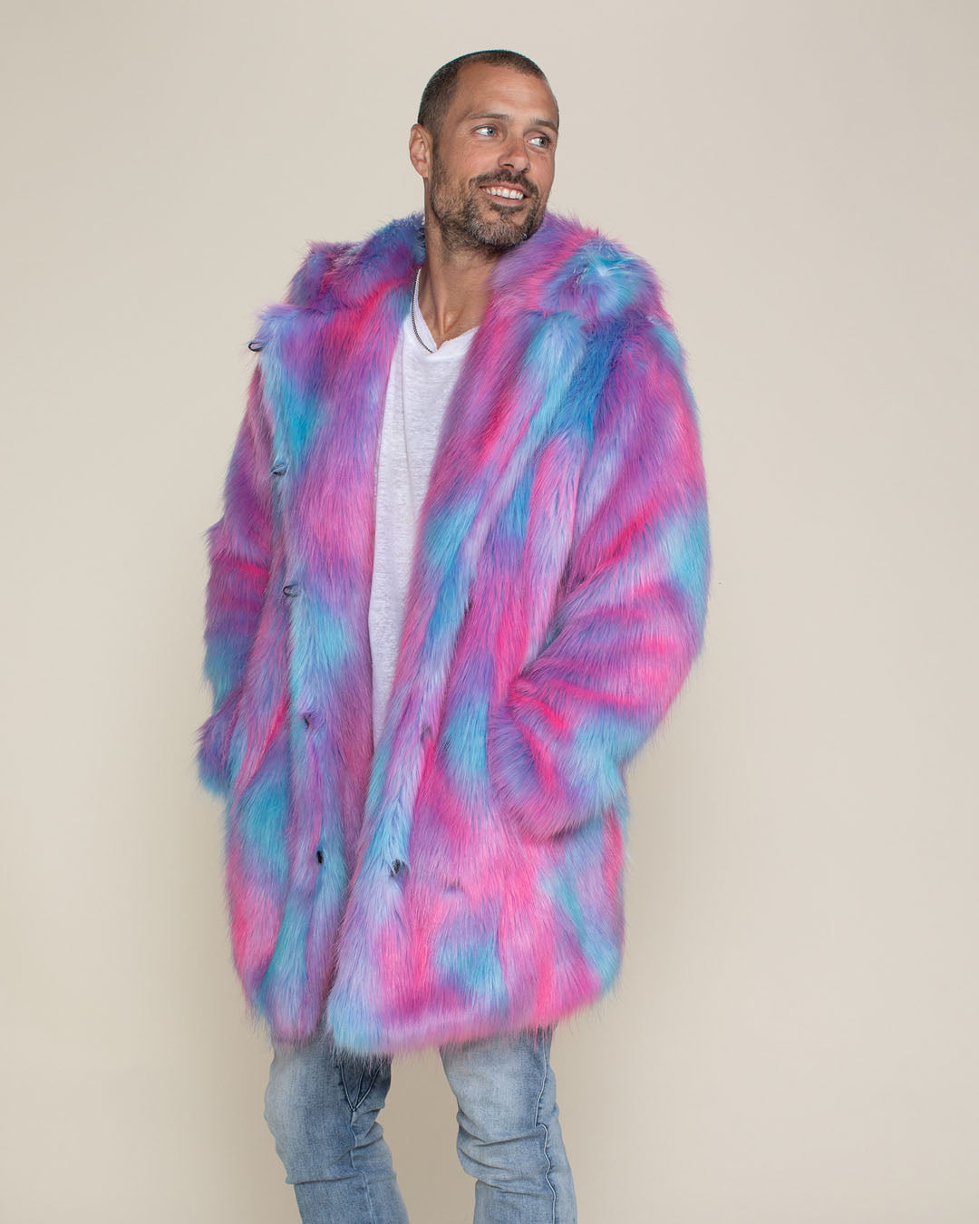 Cotton Candy Bear Classic Faux Fur Coat | Men&#39;s