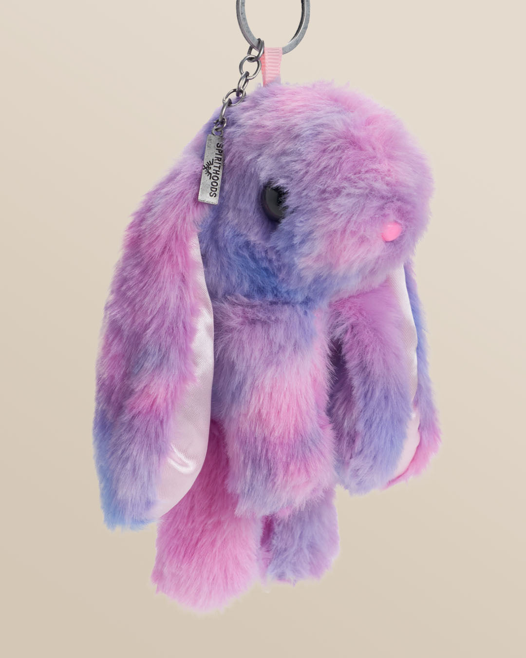 Bunny Faux Fur Keychain | Fun Keychains | SpiritHoods Black