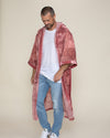 Rose Crocodile Hooded Burnout Velvet Kimono | Men's