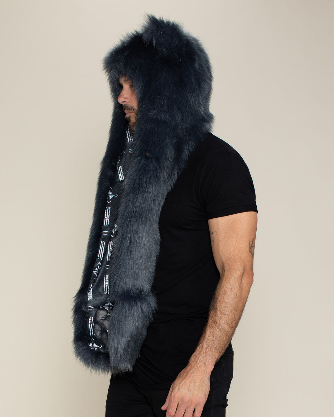 Moroccan Blue Wolf Collector Edition Faux Fur Hood | Men&#39;s