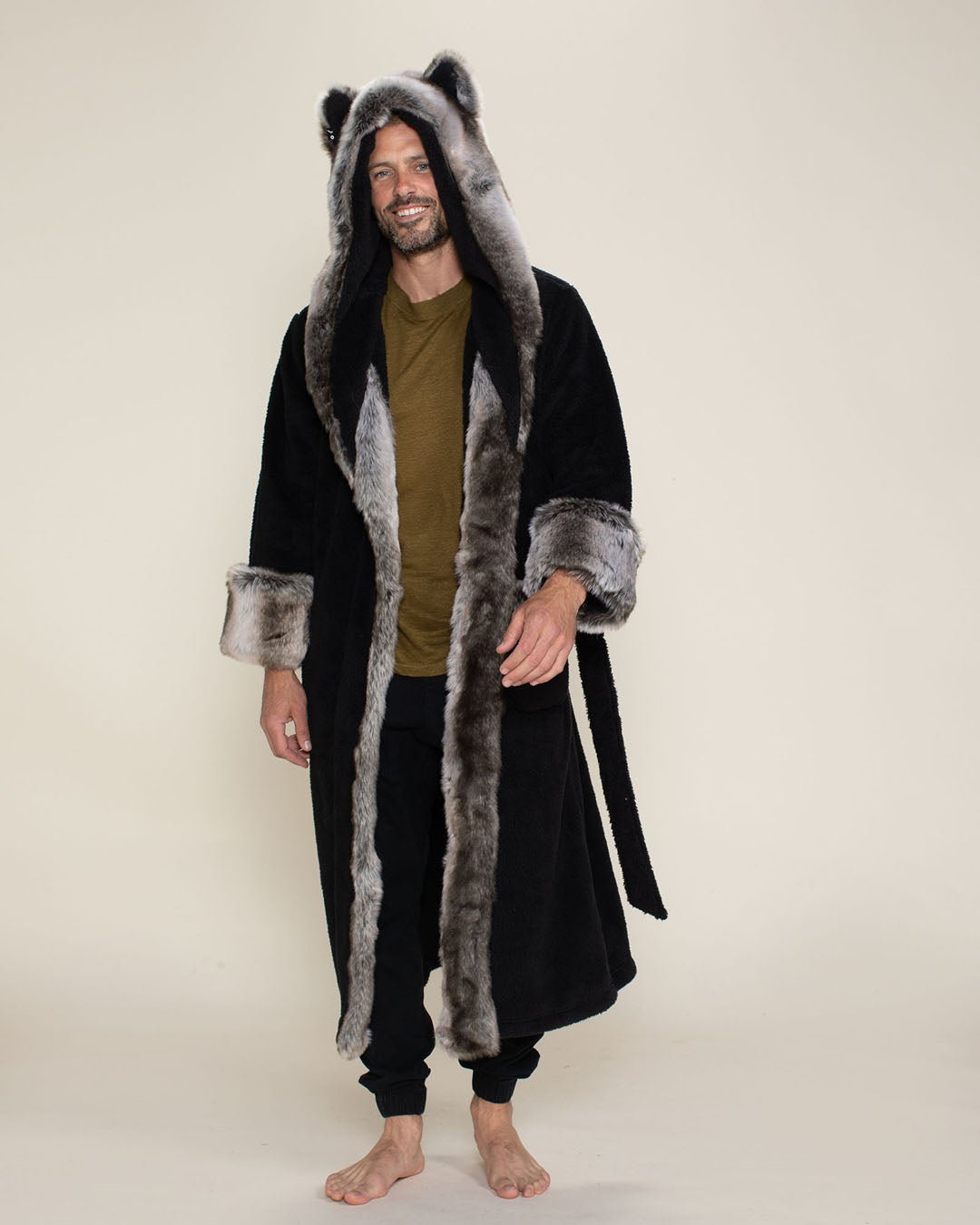 Men's Luxury Robe, Black & Grey Luxury Bathrobe | Grey Wolf M / black/grey Men's Luxury Robe, Black & Grey Luxury Bathrobe | Grey Wolf M / black/grey