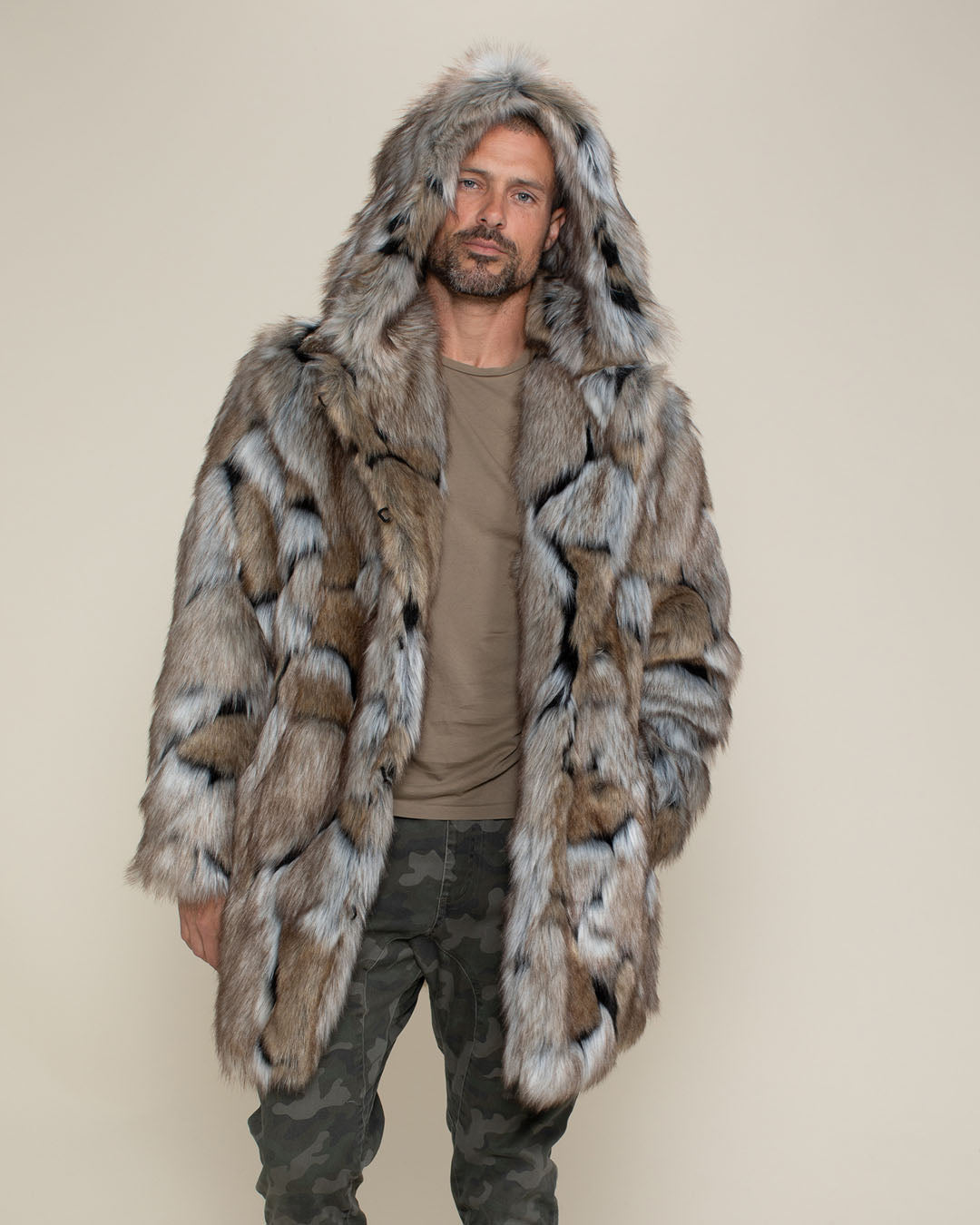 Wolverine Hooded Faux Fur Coat  | Men's