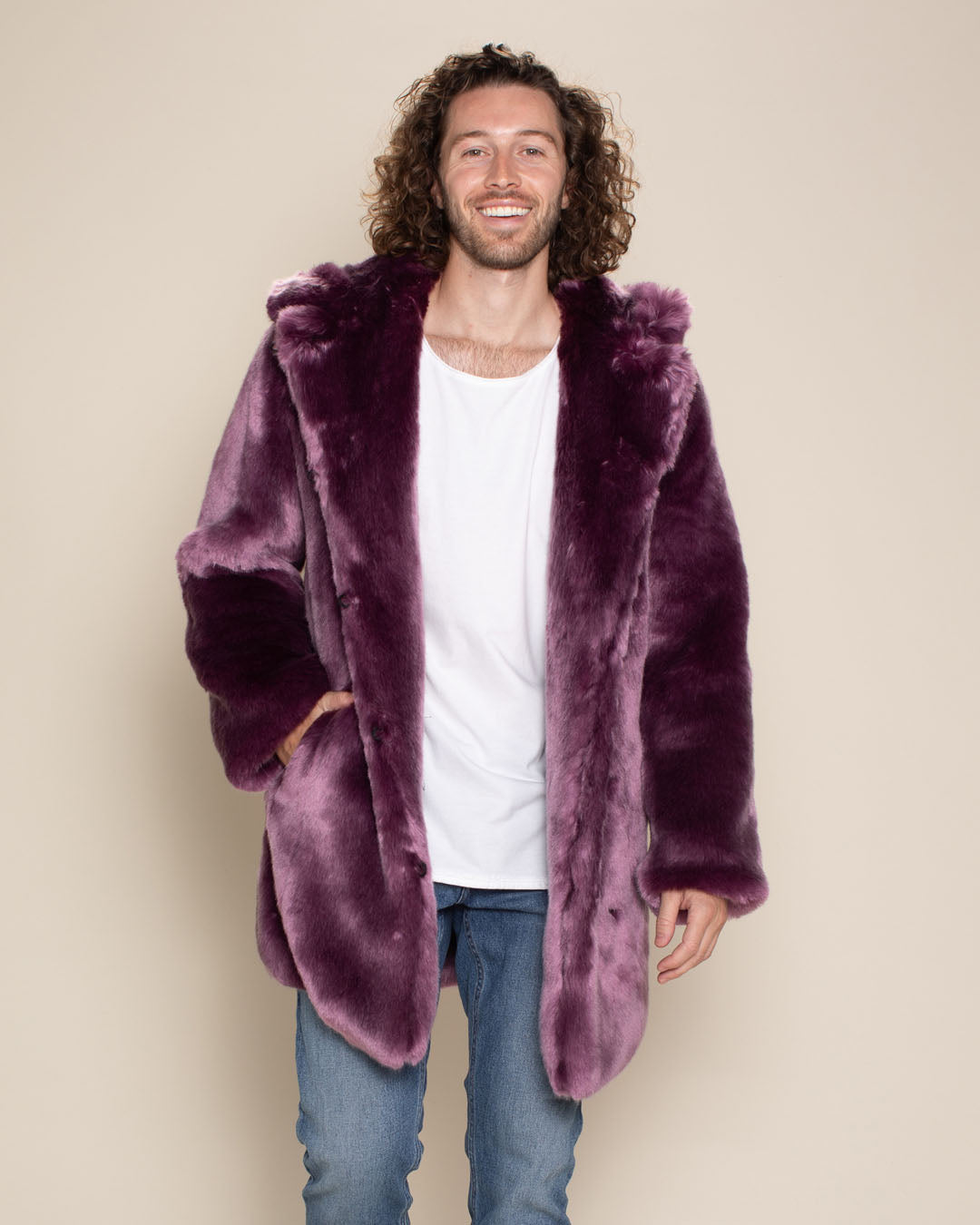 Lavender Wolf Luxe Classic Faux Fur Coat | Men&#39;s