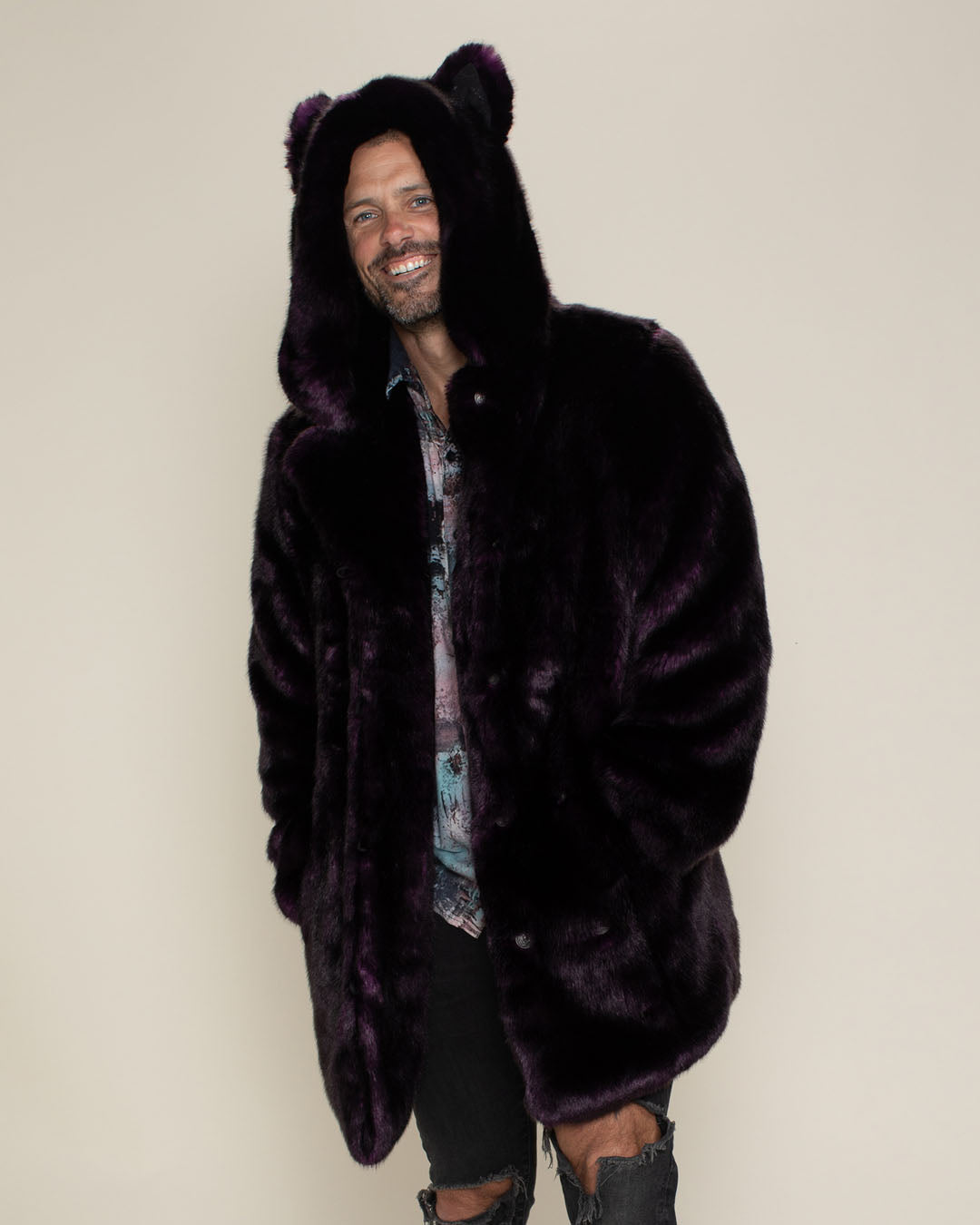 Midnight Wolf Luxe Classic Faux Fur Coat | Men&#39;s