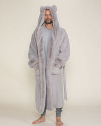 Men's Luxury Robe, Grey Luxury Bathrobe | Silver Fox - SpiritHoods