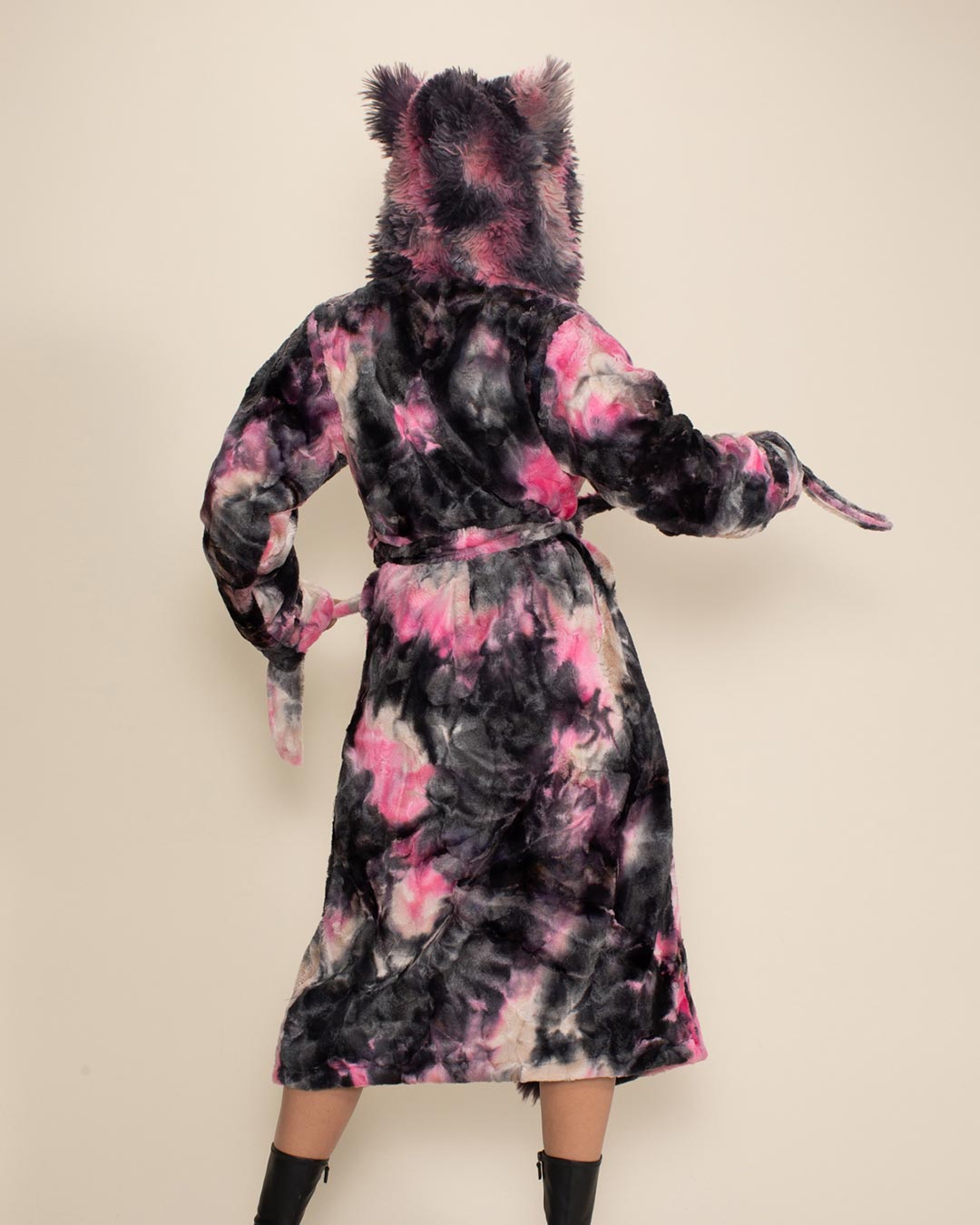Multicolor Leopard Robe Ink Spotted Leopard Collector Edition Faux Fur Style Robe | Women's ...