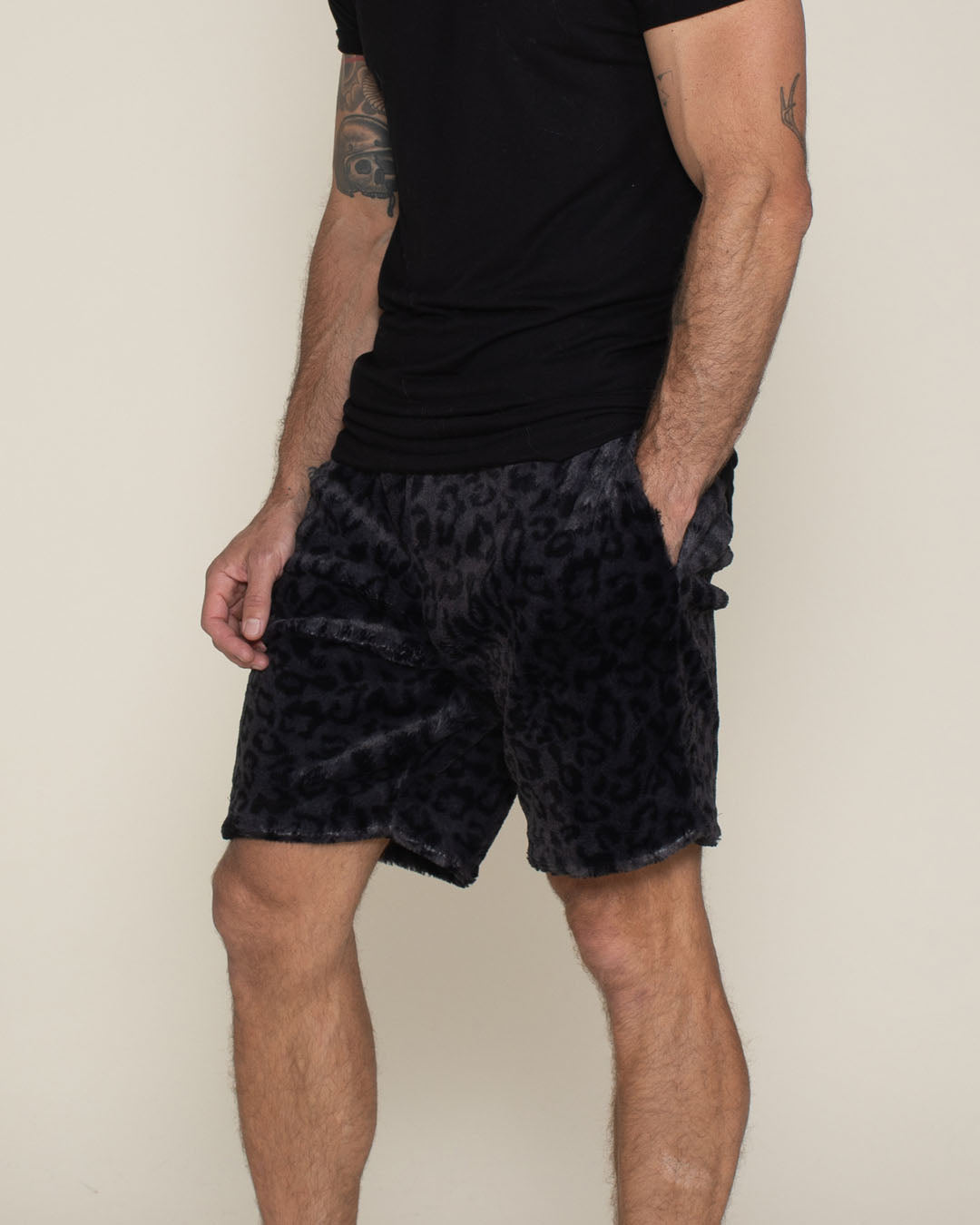 Biker Shorts - 6'' - Grey Leopard