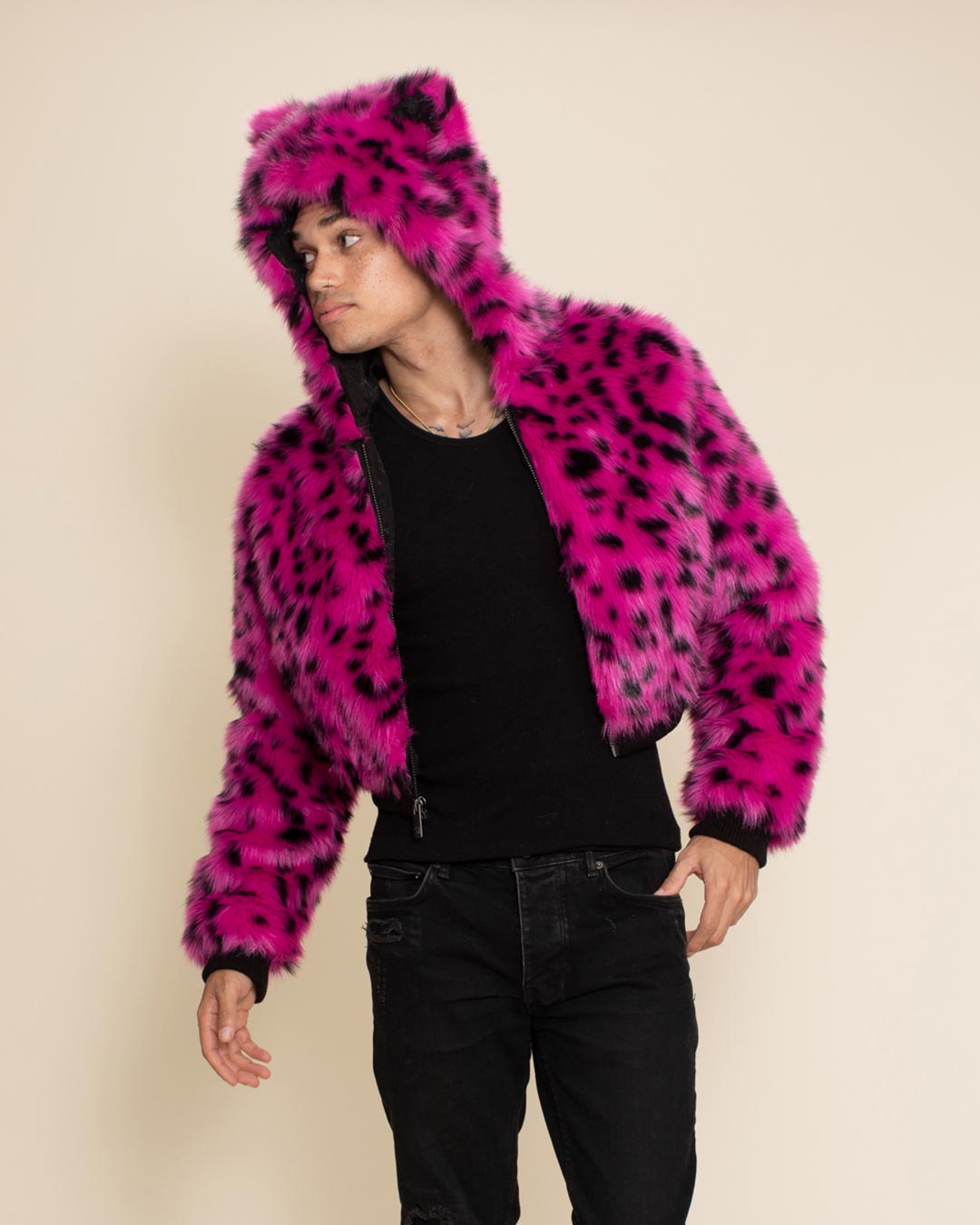 Pink Cheetah Classic Collector Edition Faux Fur Cropped