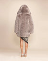 Limited Edition Grey Fox fake fur jacket from a vegan fashion brand featuring a relaxed fit and luxury finish.