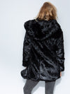 Hooded Women's Faux Fur Coat | Black Panther | Made-To-Order