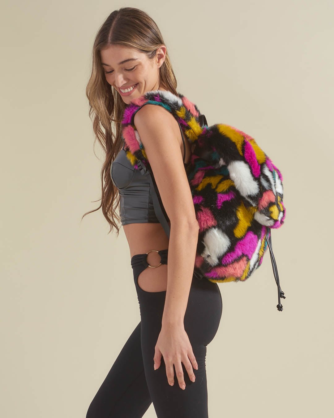 fur mini backpack Butterfly Faux Fur Backpack