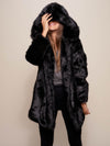 Hooded Women's Faux Fur Coat | Black Panther | Made-To-Order