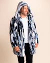 Hooded Men's Faux Fur Coat | Blue Lucky Rabbit
