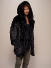 Hooded Men's Faux Fur Coat | Black Panther | Made-To-Order
