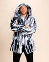 Hooded Men's Faux Fur Coat | Blue Lucky Rabbit