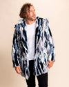 Hooded Men's Faux Fur Coat | Blue Lucky Rabbit