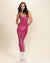 Pink Zebra Cut Out Back Burnout Velvet Full Bodysuit | Women's