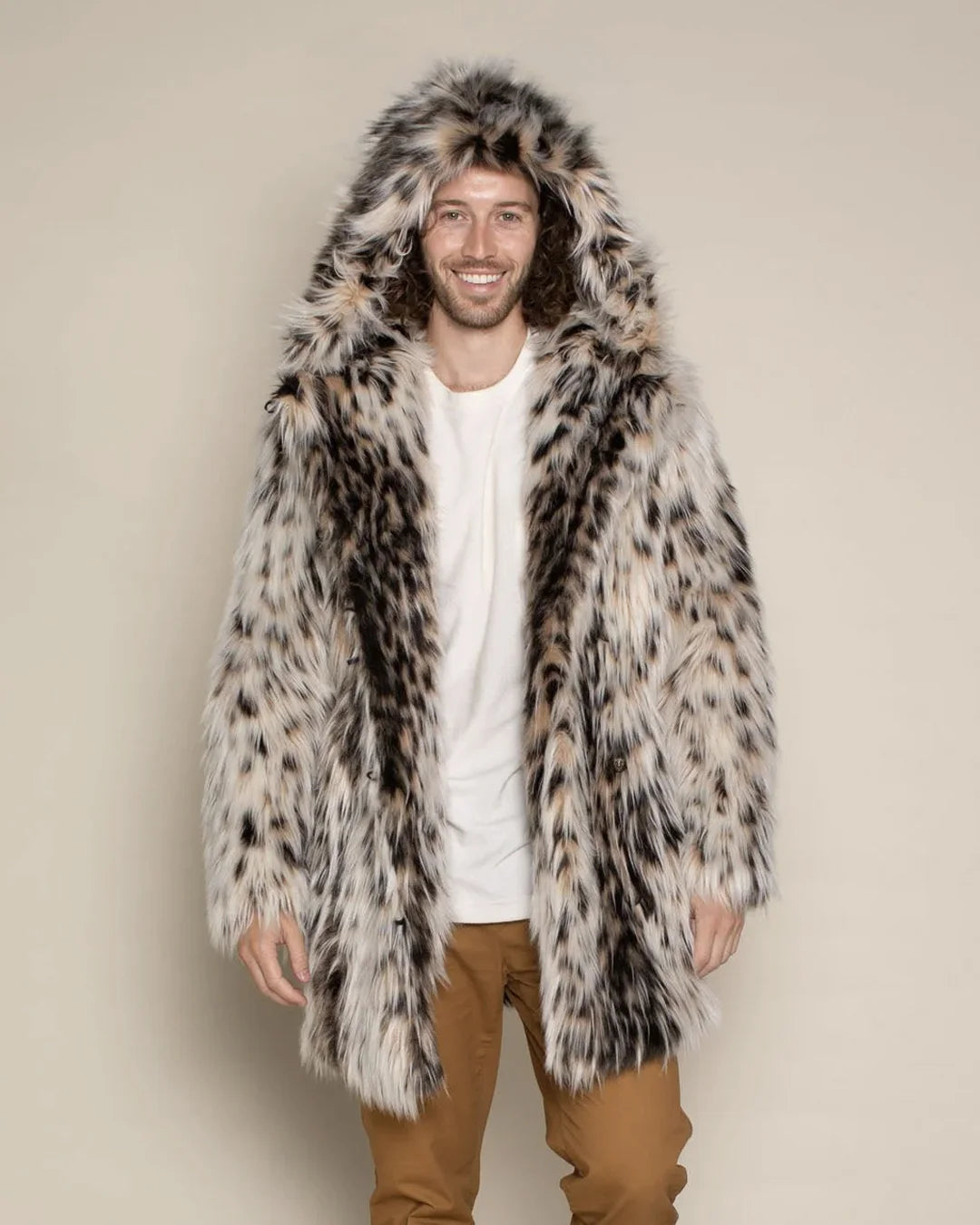Hooded Men's Faux Fur Coat | Lil' Cheetah | Made-To-Order