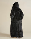 Hooded Women's Long Faux Fur Coat | Black Panther | Made-To-Order
