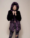 Hooded Women's Faux Fur Coat | Midnight Wolf | Made-To-Order