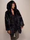Hooded Men's Faux Fur Coat | Black Panther | Made-To-Order