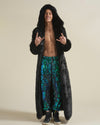 Hooded Men's Long Faux Fur Coat | Black Panther | Made-To-Order