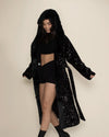 Hooded Women's Long Sequin Coat | Black Panther | Made-To-Order