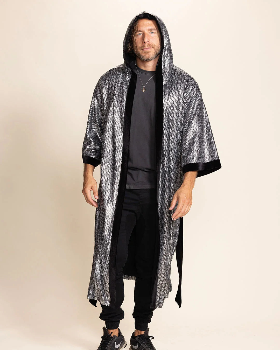 Men's Sequin Kimono | Silver Wolf