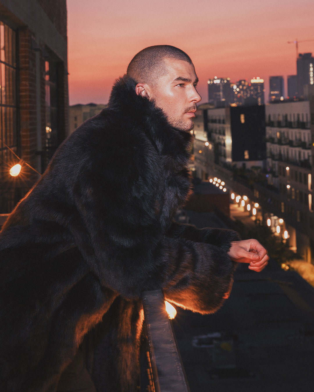 Men's Long Faux Fur Coat | Black Serval - SpiritHoods