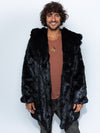 Hooded Men's Faux Fur Coat | Black Panther | Made-To-Order