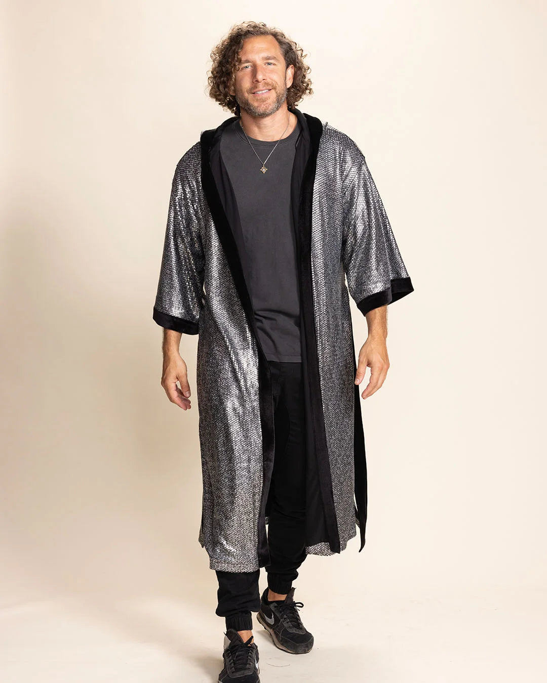 Men's Sequin Kimono | Silver Wolf