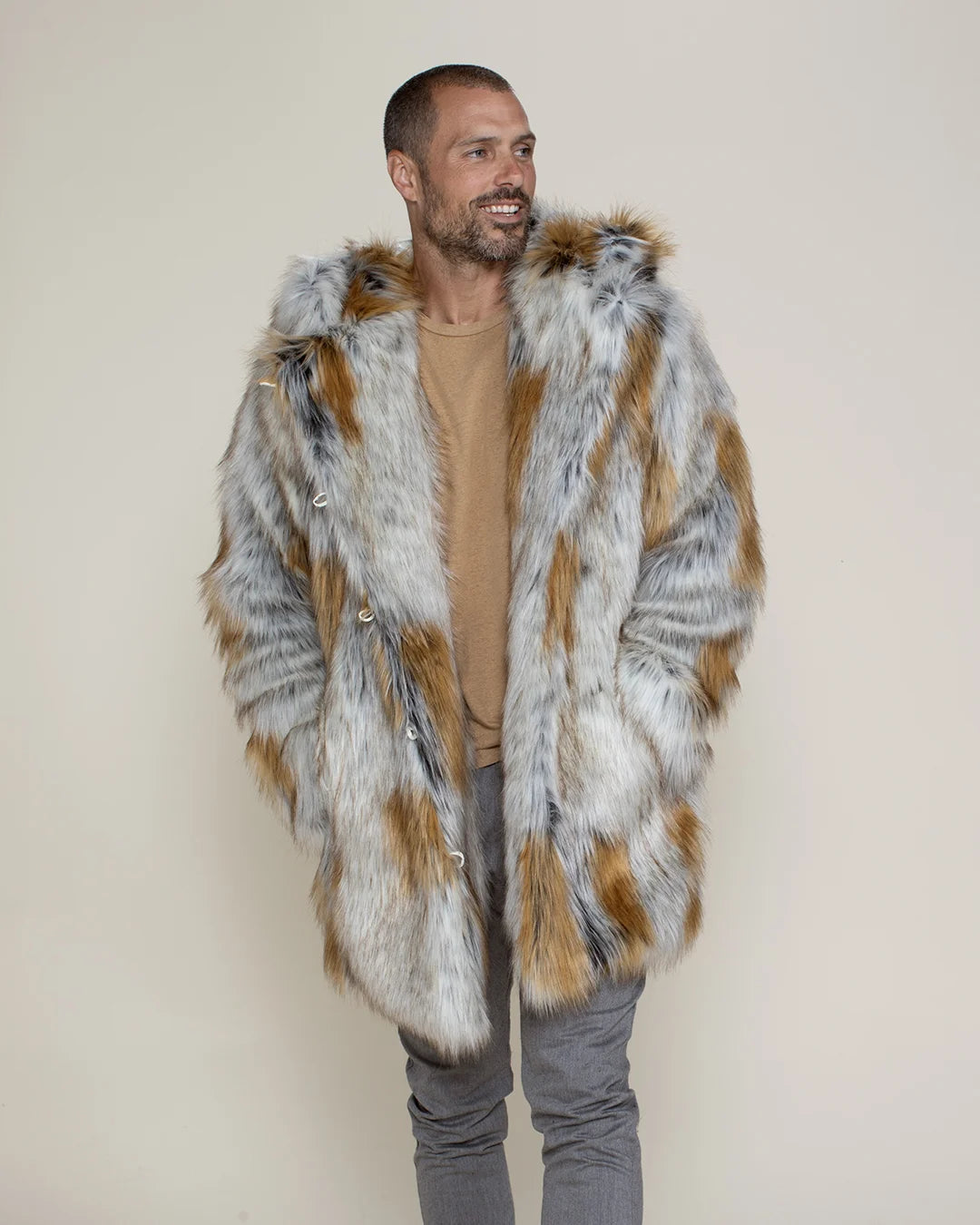 Hooded Men's Faux Fur Coat | Arctic Fox | Made-To-Order