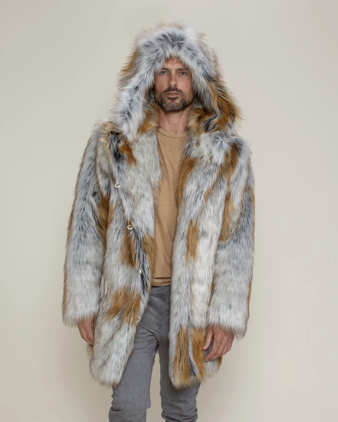 Hooded Men's Faux Fur Coat | Arctic Fox | Made-To-Order