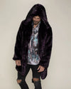 Hooded Men's Faux Fur Coat | Midnight Wolf | Made-To-Order
