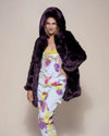 Hooded Women's Faux Fur Coat | Midnight Wolf | Made-To-Order