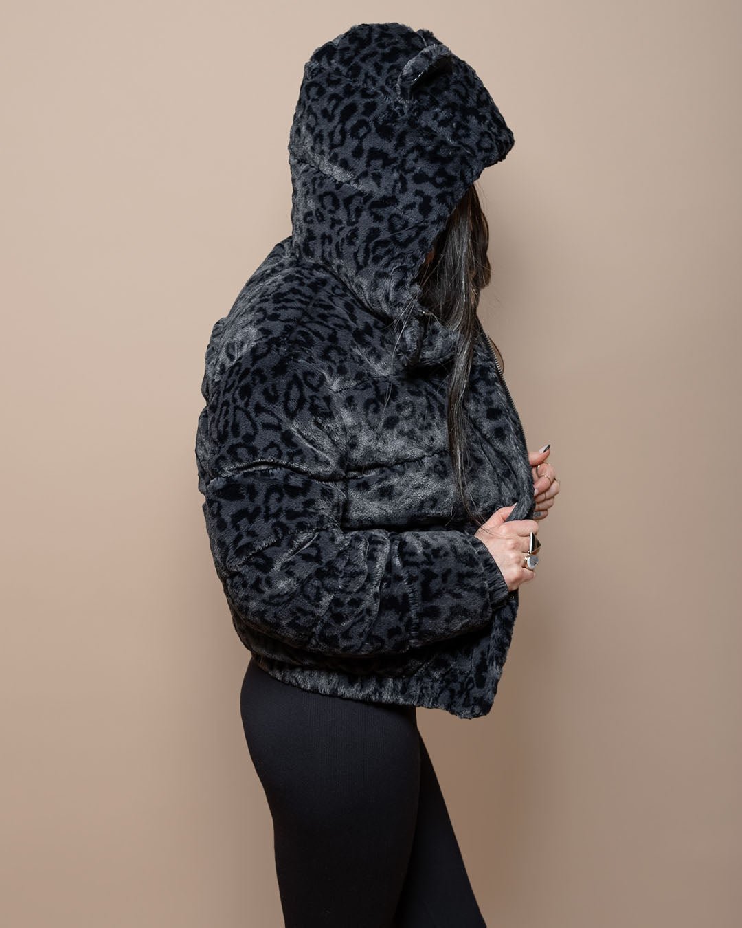 Animal print puffer jacket deals