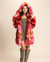 *One Of A Kind* Hooded Faux Fur Coat | Pink Rose Butterfly