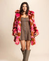 *One Of A Kind* Hooded Faux Fur Coat | Pink Rose Butterfly