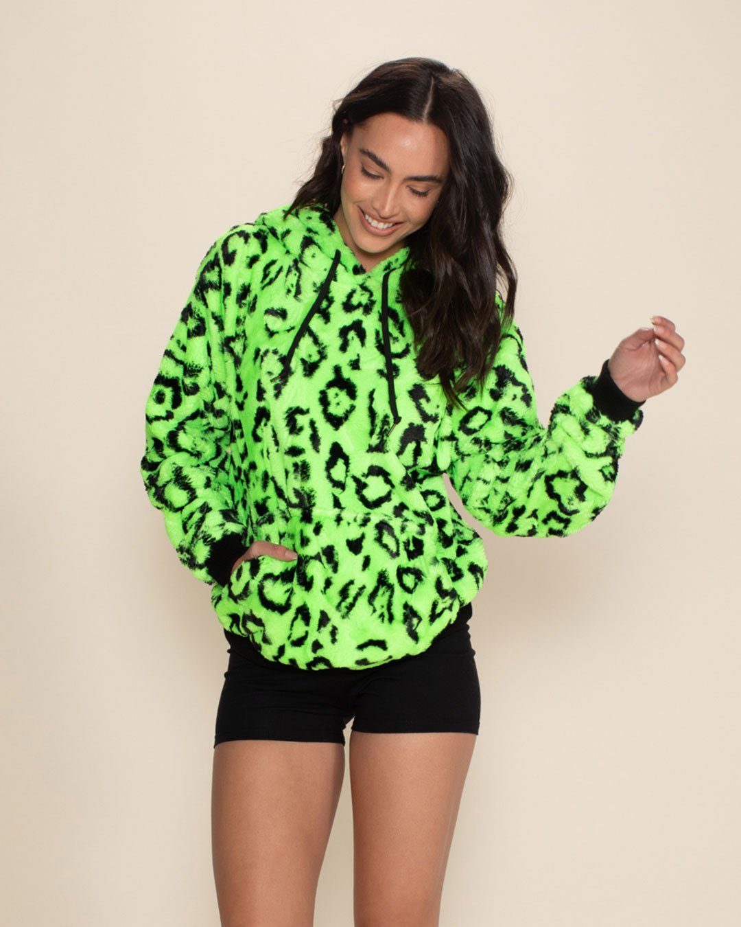 Fur Hoodie - Green, Neon for Women - SpiritHoods Fur Hoodie - Green, Neon for Women - SpiritHoods