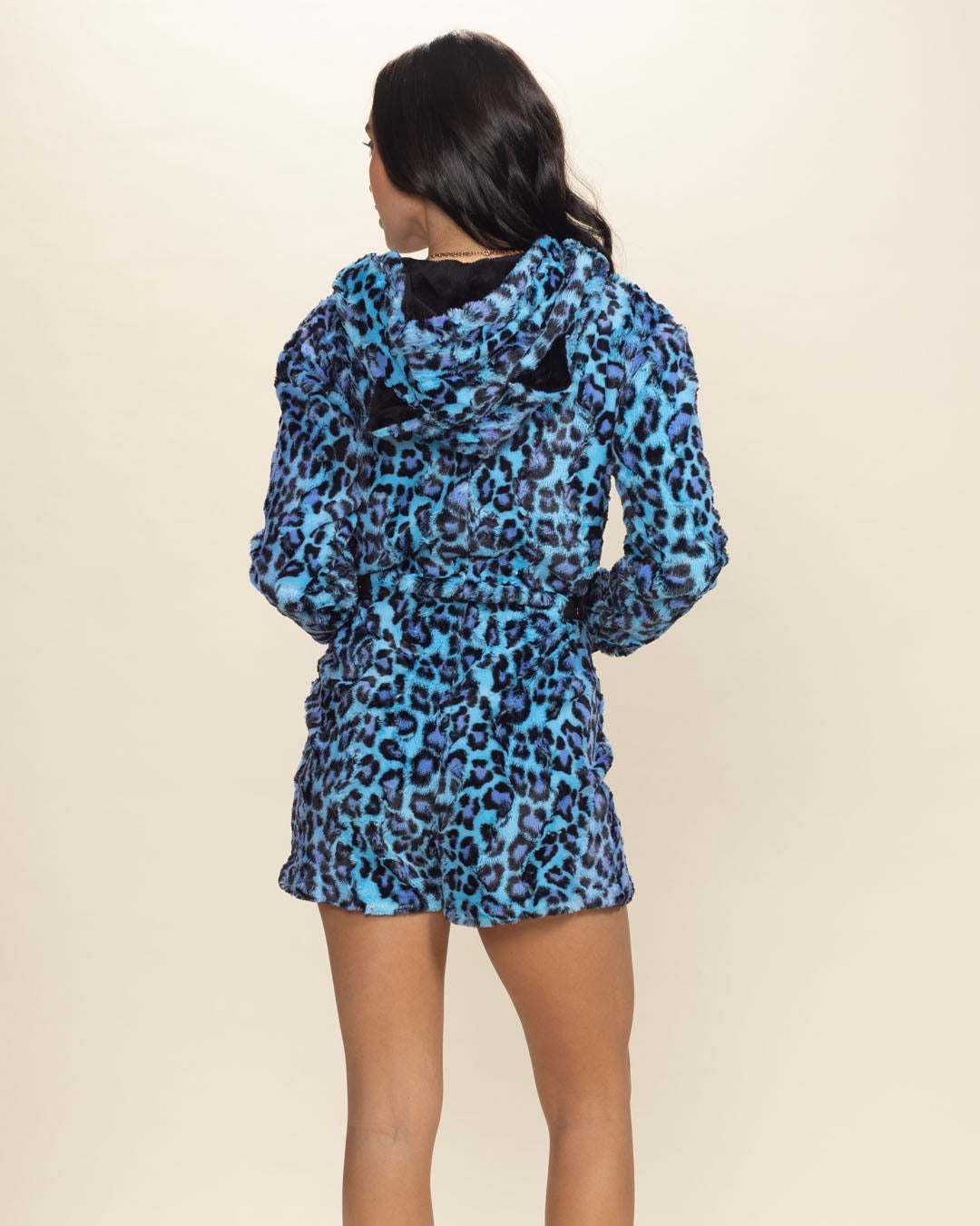 Electric Blue Lynx Classic Collector Edition Ultra Soft Faux Fur Romper | Women's