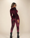 Women's Red Full Bodysuit | Ruby Leopard