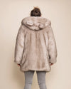 SpiritHoods men's Luxe Classic coat in Arctic Wolf grey, featuring premium Oeko-Tex certified faux fur.