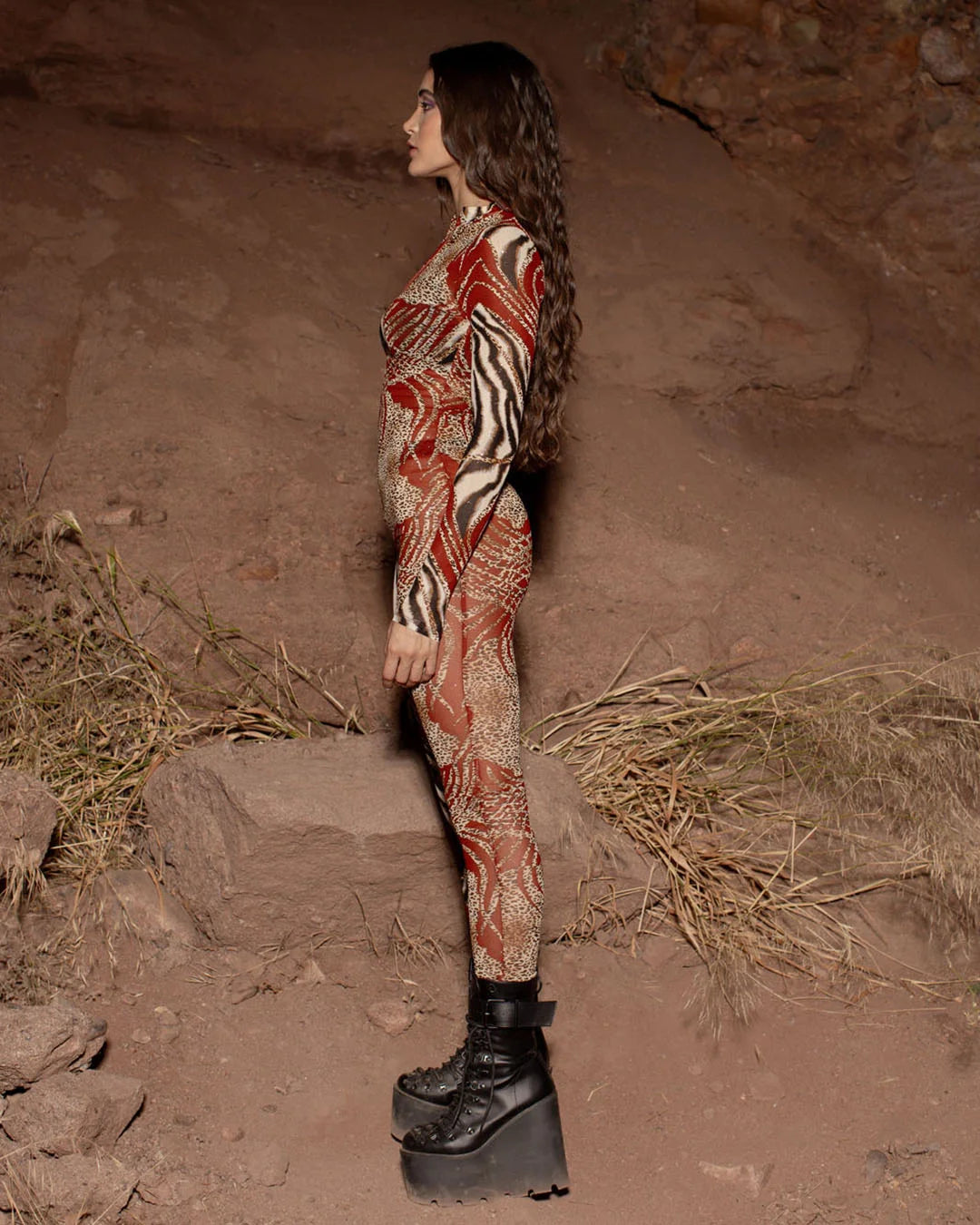 Women's Red Full Bodysuit | Carmine Animal