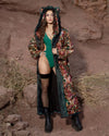 Classic Women's Long Sequin Coat | Oasis Emerald Green